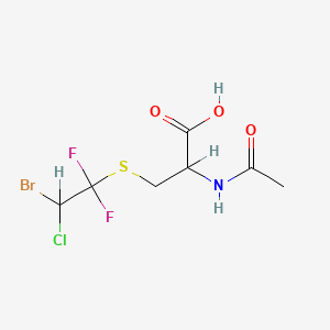 molecular formula C7H9BrClF2NO3S B1223190 N-Acetyl-S-(2-bromo-2-chloro-1,1-difluoroethyl)-L-cysteine CAS No. 57596-70-0