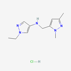 molecular formula C11H18ClN5 B12231973 N-[(2,5-dimethylpyrazol-3-yl)methyl]-1-ethylpyrazol-4-amine;hydrochloride 