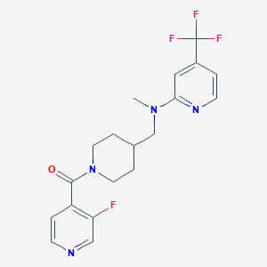 molecular formula C19H20F4N4O B12232063 N-{[1-(3-fluoropyridine-4-carbonyl)piperidin-4-yl]methyl}-N-methyl-4-(trifluoromethyl)pyridin-2-amine 