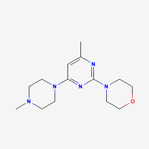 molecular formula C14H23N5O B1223210 4-[4-Methyl-6-(4-methyl-1-piperazinyl)-2-pyrimidinyl]morpholine 