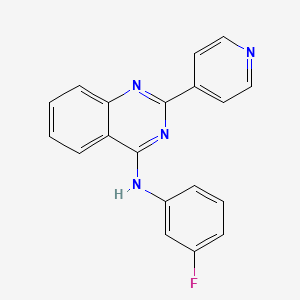 molecular formula C19H13FN4 B1223220 N-(3-fluorophenyl)-2-pyridin-4-yl-4-quinazolinamine 