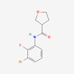 molecular formula C11H11BrFNO2 B12232329 N-(3-bromo-2-fluorophenyl)oxolane-3-carboxamide 