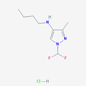 molecular formula C9H16ClF2N3 B12232340 N-butyl-1-(difluoromethyl)-3-methylpyrazol-4-amine;hydrochloride 