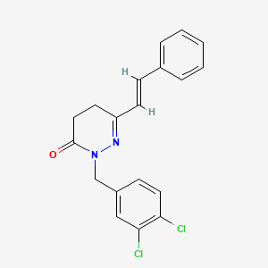 molecular formula C19H16Cl2N2O B1223252 2-(3,4-dichlorobenzyl)-6-styryl-4,5-dihydro-3(2H)-pyridazinone CAS No. 1164529-92-3