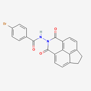 molecular formula C21H13BrN2O3 B1223255 4-bromo-N-(1,3-dioxo-1,3,6,7-tetrahydro-2H-indeno[6,7,1-def]isoquinolin-2-yl)benzamide 