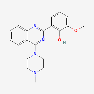 molecular formula C20H22N4O2 B1223261 2-methoxy-6-[4-(4-methyl-1-piperazinyl)-1H-quinazolin-2-ylidene]-1-cyclohexa-2,4-dienone 