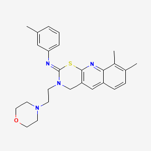 molecular formula C26H30N4OS B1223262 8,9-dimethyl-N-(3-methylphenyl)-3-[2-(4-morpholinyl)ethyl]-4H-[1,3]thiazino[6,5-b]quinolin-2-imine 