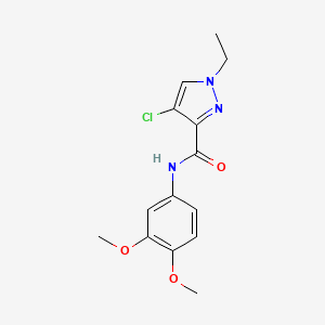 molecular formula C14H16ClN3O3 B1223266 4-氯-N-(3,4-二甲氧基苯基)-1-乙基-3-吡唑甲酰胺 