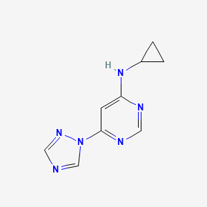 molecular formula C9H10N6 B12232698 N-cyclopropyl-6-(1H-1,2,4-triazol-1-yl)pyrimidin-4-amine 