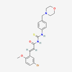 (E)-3-(5-bromo-2-methoxyphenyl)-N-[[4-(morpholin-4-ylmethyl)phenyl]carbamothioyl]prop-2-enamide