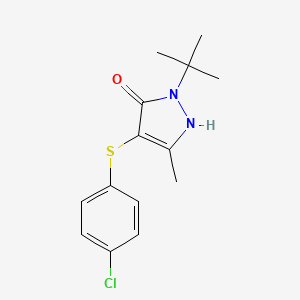 molecular formula C14H17ClN2OS B1223274 2-tert-butyl-4-[(4-chlorophenyl)thio]-5-methyl-1H-pyrazol-3-one 