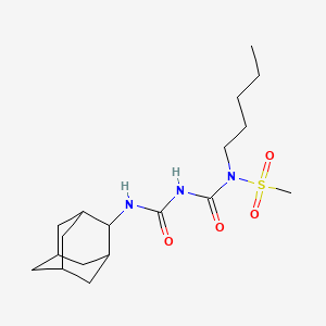 molecular formula C18H31N3O4S B1223280 3-[(2-Adamantylamino)-oxomethyl]-1-methylsulfonyl-1-pentylurea 