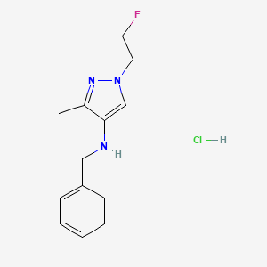 molecular formula C13H17ClFN3 B12232943 N-benzyl-1-(2-fluoroethyl)-3-methylpyrazol-4-amine;hydrochloride 