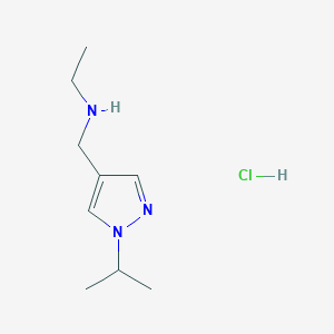 molecular formula C9H18ClN3 B12232961 Ethyl[(1-isopropyl-1h-pyrazol-4-yl)methyl]amine 