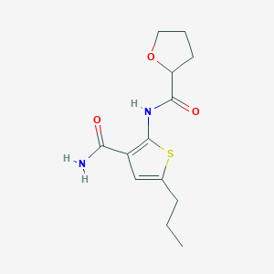 molecular formula C13H18N2O3S B1223297 N-(3-carbamoyl-5-propylthiophen-2-yl)oxolane-2-carboxamide 