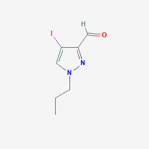molecular formula C7H9IN2O B12232971 4-Iodo-1-propyl-1H-pyrazole-3-carbaldehyde 