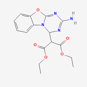 2-(2-amino-4H-[1,3,5]triazino[2,1-b][1,3]benzoxazol-4-yl)propanedioic acid diethyl ester