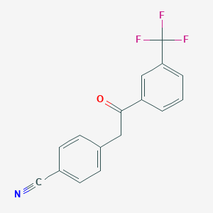 molecular formula C16H10F3NO B122330 4-[2-Oxo-2-[3-(trifluoromethyl)phenyl]ethyl]benzonitrile CAS No. 146653-56-7