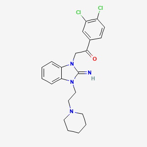 1-(3,4-Dichlorophenyl)-2-[2-imino-3-[2-(1-piperidinyl)ethyl]-1-benzimidazolyl]ethanone