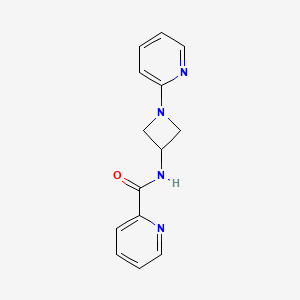 molecular formula C14H14N4O B12233011 N-[1-(pyridin-2-yl)azetidin-3-yl]pyridine-2-carboxamide 