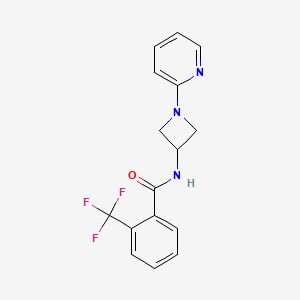 molecular formula C16H14F3N3O B12233032 N-[1-(pyridin-2-yl)azetidin-3-yl]-2-(trifluoromethyl)benzamide 