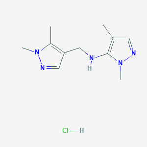 molecular formula C11H18ClN5 B12233035 N-[(1,5-dimethylpyrazol-4-yl)methyl]-2,4-dimethylpyrazol-3-amine;hydrochloride 