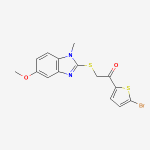 1-(5-Bromo-2-thiophenyl)-2-[(5-methoxy-1-methyl-2-benzimidazolyl)thio]ethanone