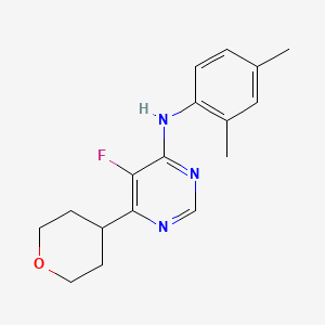 molecular formula C17H20FN3O B12233066 N-(2,4-dimethylphenyl)-5-fluoro-6-(oxan-4-yl)pyrimidin-4-amine 