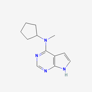 molecular formula C12H16N4 B12233076 N-cyclopentyl-N-methyl-7H-pyrrolo[2,3-d]pyrimidin-4-amine 