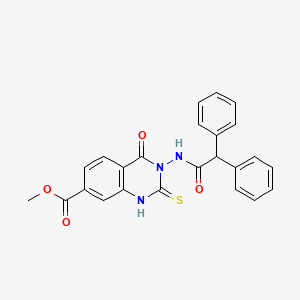 Methyl 3-[(diphenylacetyl)amino]-4-oxo-2-thioxo-1,2,3,4-tetrahydro-7-quinazolinecarboxylate