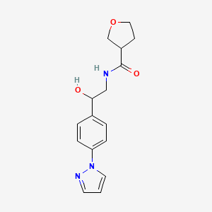 molecular formula C16H19N3O3 B12233100 N-{2-hydroxy-2-[4-(1H-pyrazol-1-yl)phenyl]ethyl}oxolane-3-carboxamide 