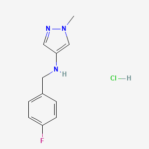 molecular formula C11H13ClFN3 B12233110 N-(4-Fluorobenzyl)-1-methyl-1H-pyrazol-4-amine 