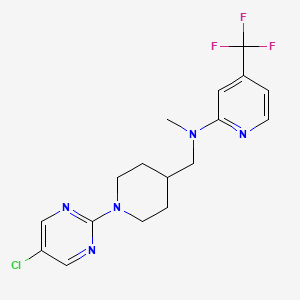 molecular formula C17H19ClF3N5 B12233167 N-{[1-(5-chloropyrimidin-2-yl)piperidin-4-yl]methyl}-N-methyl-4-(trifluoromethyl)pyridin-2-amine 