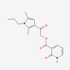 molecular formula C17H20N2O4 B1223318 2-oxo-1H-pyridine-3-carboxylic acid [2-(2,5-dimethyl-1-propyl-3-pyrrolyl)-2-oxoethyl] ester 