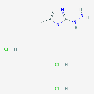 molecular formula C5H13Cl3N4 B12233203 2-Hydrazino-1,5-dimethyl-1h-imidazole 