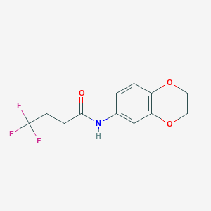 molecular formula C12H12F3NO3 B12233213 N-(2,3-dihydro-1,4-benzodioxin-6-yl)-4,4,4-trifluorobutanamide 