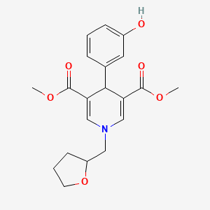 molecular formula C20H23NO6 B1223323 3,5-DIMETHYL 4-(3-HYDROXYPHENYL)-1-[(OXOLAN-2-YL)METHYL]-1,4-DIHYDROPYRIDINE-3,5-DICARBOXYLATE 