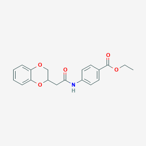 molecular formula C19H19NO5 B1223324 ETHYL 4-[2-(2,3-DIHYDRO-1,4-BENZODIOXIN-2-YL)ACETAMIDO]BENZOATE 