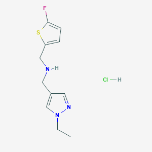 molecular formula C11H15ClFN3S B12233262 1-(1-ethyl-1H-pyrazol-4-yl)-N-[(5-fluoro-2-thienyl)methyl]methanamine 