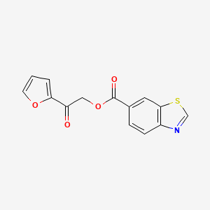 molecular formula C14H9NO4S B1223327 1,3-Benzothiazole-6-carboxylic acid [2-(2-furanyl)-2-oxoethyl] ester 
