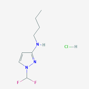 molecular formula C8H14ClF2N3 B12233346 N-butyl-1-(difluoromethyl)pyrazol-3-amine;hydrochloride 