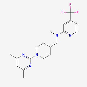 molecular formula C19H24F3N5 B12233373 N-{[1-(4,6-dimethylpyrimidin-2-yl)piperidin-4-yl]methyl}-N-methyl-4-(trifluoromethyl)pyridin-2-amine 