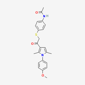 molecular formula C23H24N2O3S B1223349 N-[4-[[2-[1-(4-methoxyphenyl)-2,5-dimethyl-3-pyrrolyl]-2-oxoethyl]thio]phenyl]acetamide 