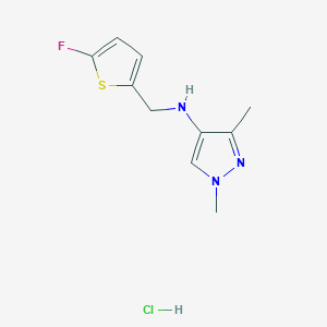 molecular formula C10H13ClFN3S B12233512 N-[(5-fluoro-2-thienyl)methyl]-1,3-dimethyl-1H-pyrazol-4-amine 