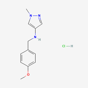 molecular formula C12H16ClN3O B12233513 N-[(4-methoxyphenyl)methyl]-1-methylpyrazol-4-amine;hydrochloride 