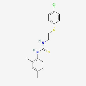 molecular formula C17H19ClN2S2 B1223359 1-{2-[(4-chlorophenyl)sulfanyl]ethyl}-3-(2,4-dimethylphenyl)thiourea 