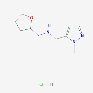 molecular formula C10H18ClN3O B12233608 1-(1-methyl-1H-pyrazol-5-yl)-N-(tetrahydrofuran-2-ylmethyl)methanamine 