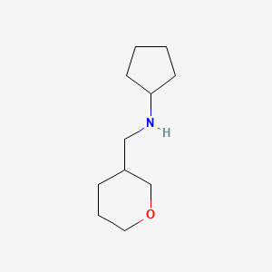 molecular formula C11H21NO B12233690 N-[(oxan-3-yl)methyl]cyclopentanamine 