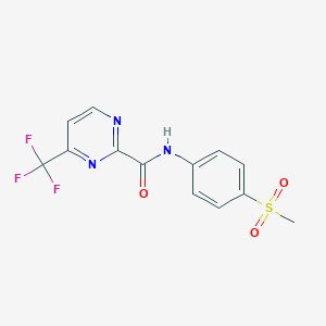 molecular formula C13H10F3N3O3S B12233695 N-(4-methanesulfonylphenyl)-4-(trifluoromethyl)pyrimidine-2-carboxamide 