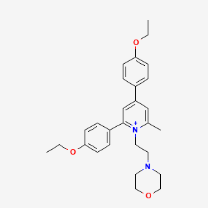 molecular formula C28H35N2O3+ B1223375 4-[2-[2,4-Bis(4-ethoxyphenyl)-6-methyl-1-pyridin-1-iumyl]ethyl]morpholine 